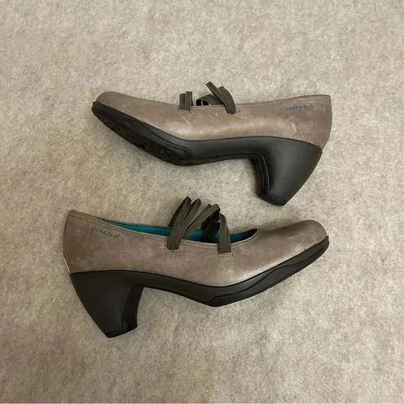 Merrell Cycling Evera Cross Gray Leather Slip on Performance Heels Women’s 7.5 - Picture 6 of 12